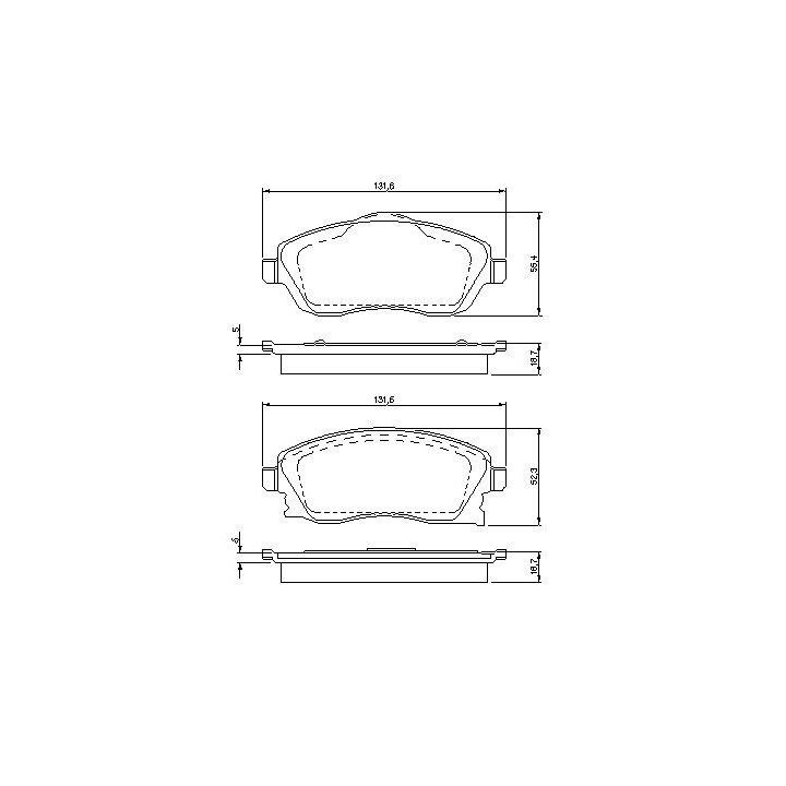 Ön Fren Balatası Opel Corsa 1.0 1.2 (2000-2006) - Bosch 0986424527