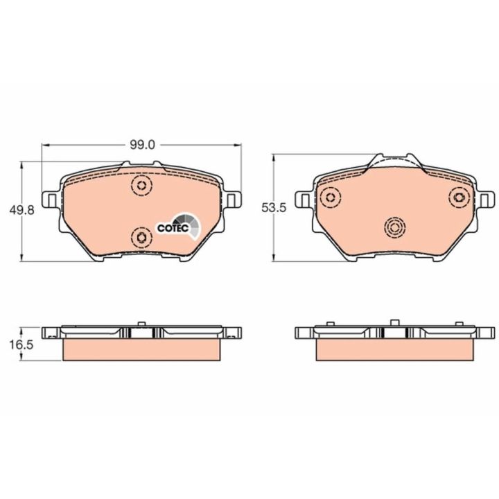 Arka Disk Fren Balatası Citroen C4 Grand Picasso Spacetourer DS4 II Opel Astra L İçin (2013-) - TRW GDB2036