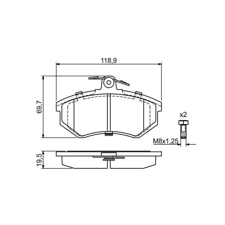 Ön Fren Balatası Audi 80 A4 (1991-1999) - Bosch 0986466700