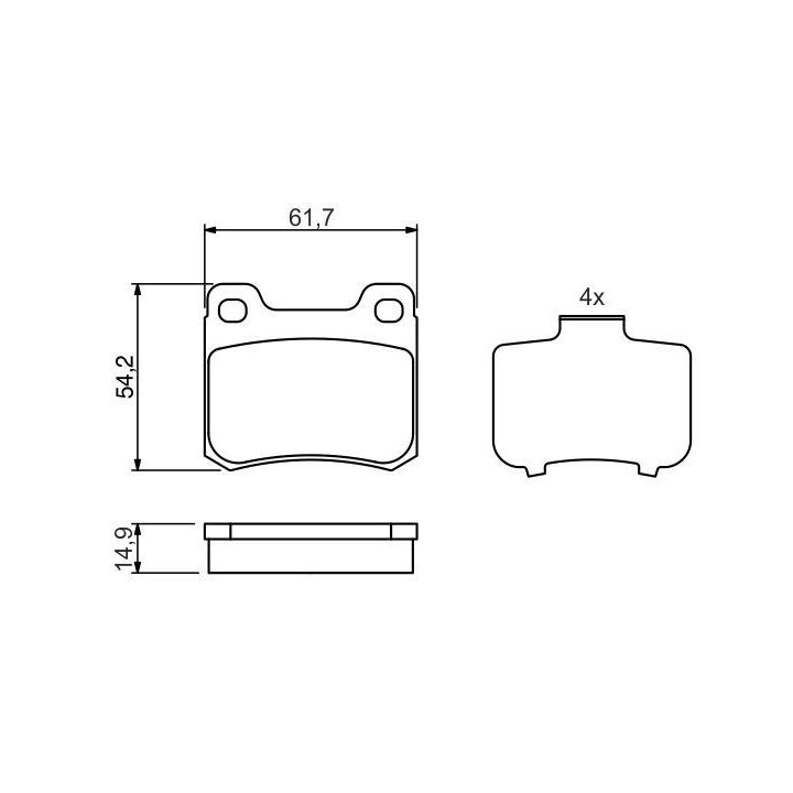 Arka Fren Balatası Mercedes W124 E Serisi W201 (1984-1996) - Bosch 0986466871