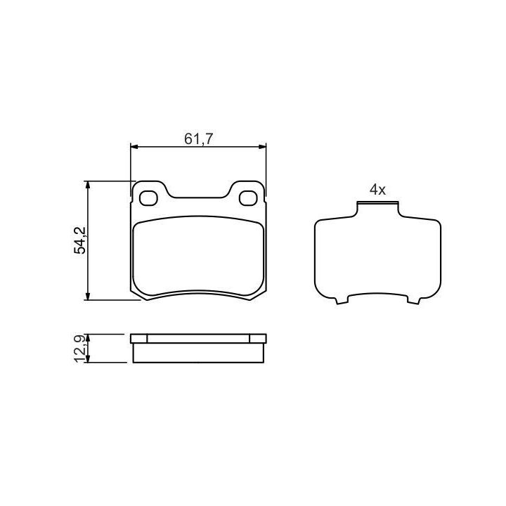 Arka Fren Balatası Mercedes Benz 190 W201 (1982-1993) - Bosch 0986466874