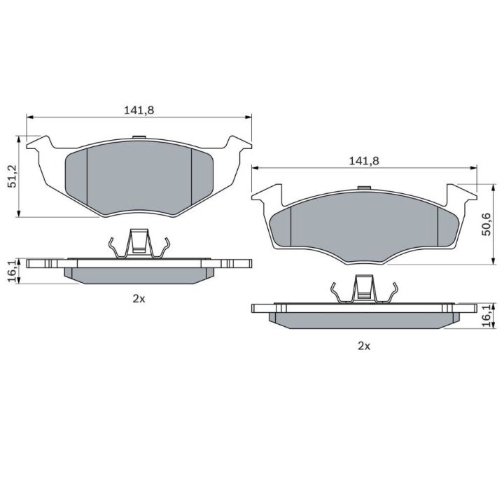 Ön Fren Balatası VW Seat Arosa Cordoba Ibiza Lupo İçin (1993-2002) - BOSCH 0986494005