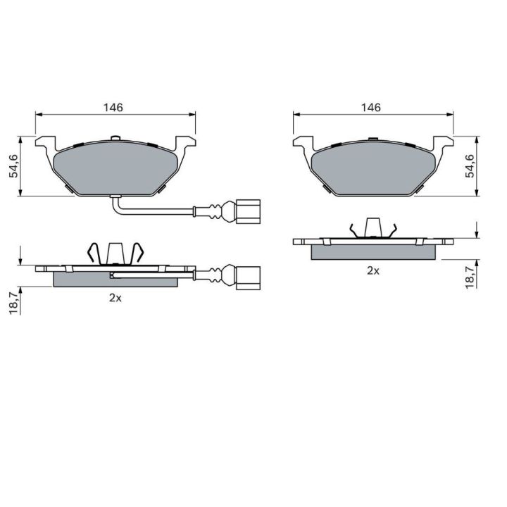 Ön Fren Balatası Volkswagen Audi Seat Skoda İçin (2011-) - Bosch 0986494019