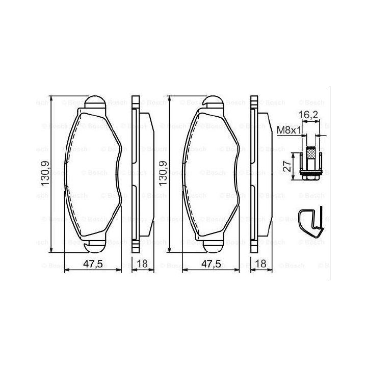 Ön Fren Balatası Peugeot 206 İçin (1998-2009) - Bosch 0986494039