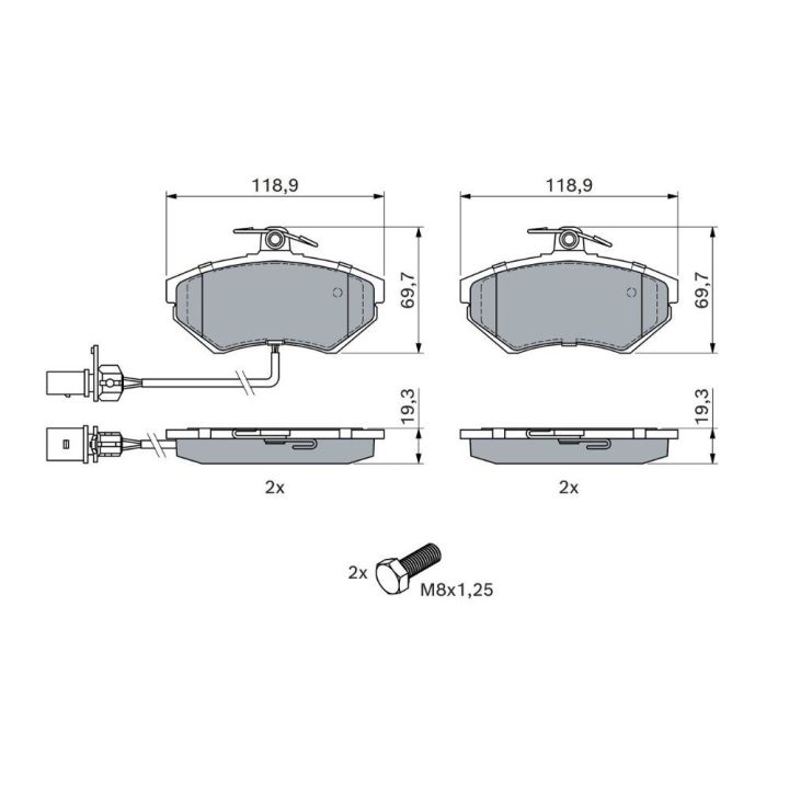 Ön Fren Balatası Volkswagen Passat İçin (1997-2001) - Bosch 0986494042