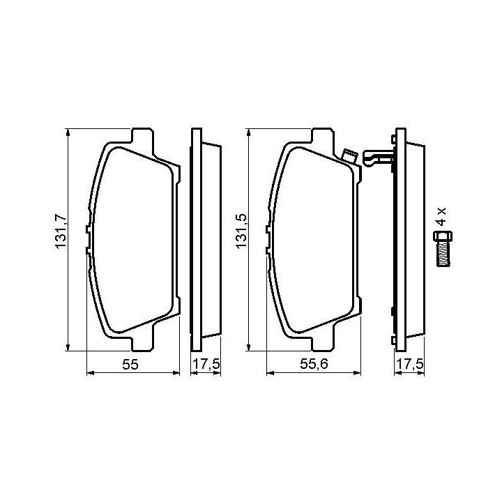 Ön Fren Balatası Honda Civic FK FD (2006-) - Bosch 0986494136
