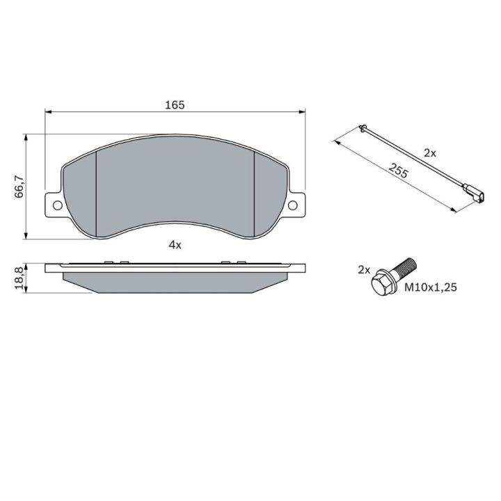 Ön Fren Balatası İkaz Fişli Ford Transit VW Amarok (2006-2014) - Bosch 0986494170