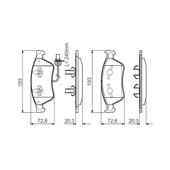 İkaz Kablolu Ön Fren Balatası Audi A8 Phaeton (2002-2010) - Bosch 0986494200