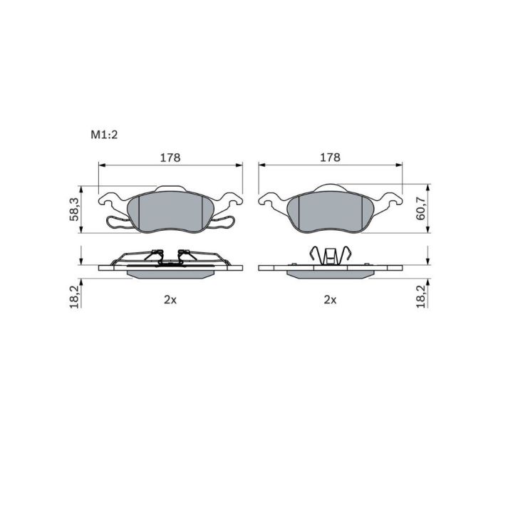 Ön Fren Balatası Ford Focus İçin (1998-2004) - Bosch 0986494284