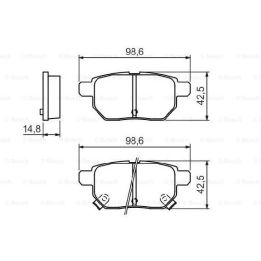 Arka Fren Balatası Toyota Auris İçin (2007-) - Bosch 0986494332