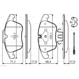 Ön Fren Balatası Citroen C5 Uyumlu (2008-) - Bosch 0986494371