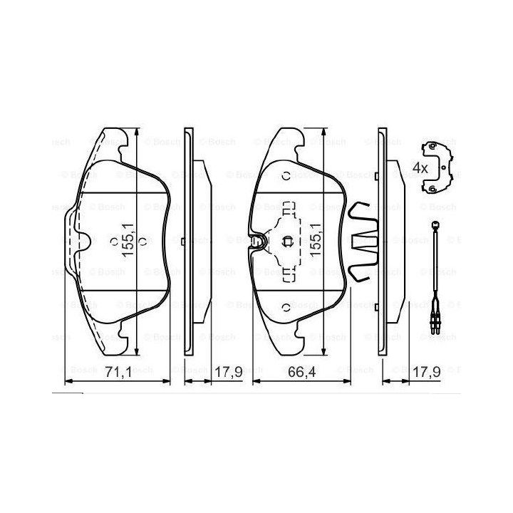Ön Fren Balatası Citroen C5 Uyumlu (2008-) - Bosch 0986494371