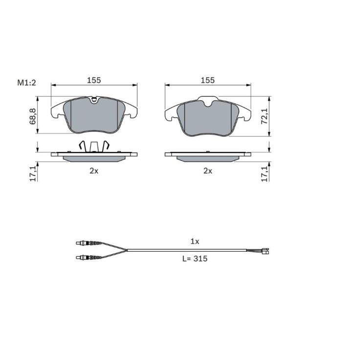 Ön Fren Balatası Citroen C5 Uyumlu (2008-) - Bosch 0986494371
