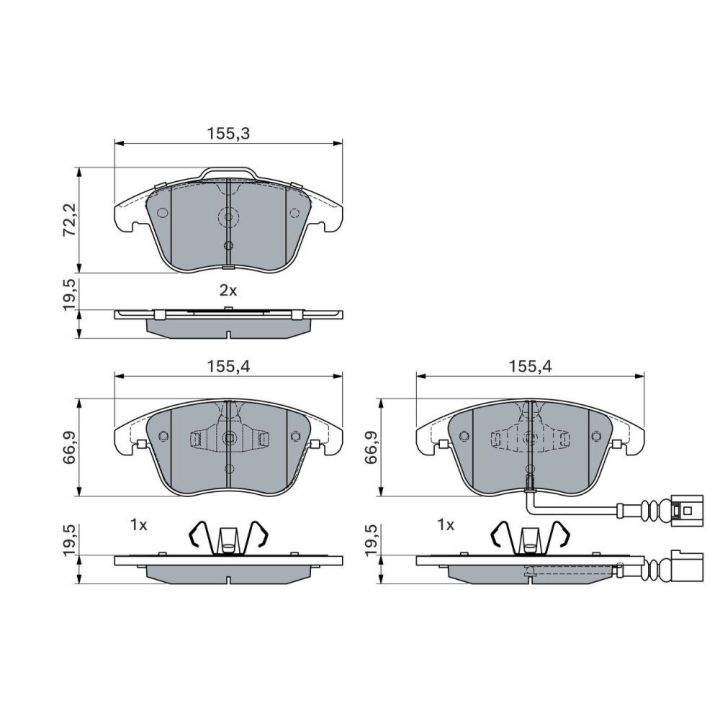Ön Fren Balatası VW Tiguan Passat Alhambra Q3 Uyumlu (2007-2018) - Bosch 0986494372