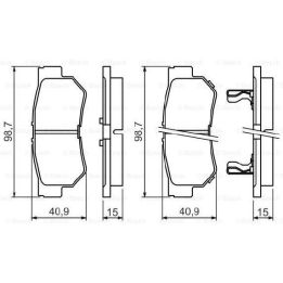 Arka Fren Balatası Hyundai Sonata Matrix Getz Tucson Santa Fe Uyumlu - Bosch 0986494417