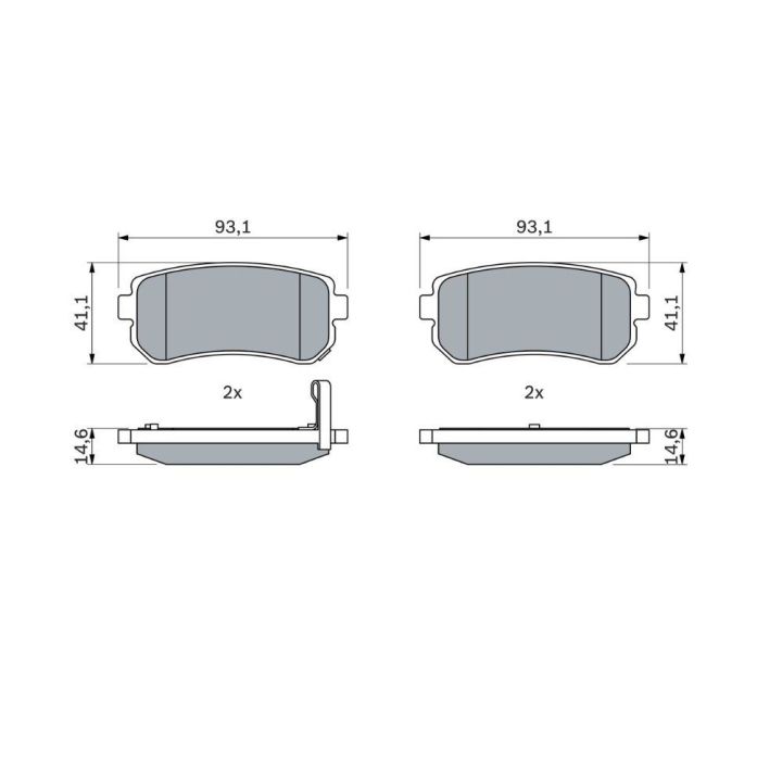 Arka Fren Balatası Hyundai Accent Era I30 IX35 Kia Ceed Sportage (2005-) - Bosch 0986494140
