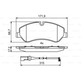 Ön Disk Fren Balatası Ford Transit V363 Custom İçin (2012-) - Bosch 0986494844