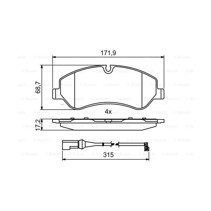 Ön Disk Fren Balatası Ford Transit V363 Custom İçin (2012-) - Bosch 0986494844