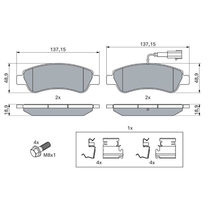 Arka Disk Fren Balatası Fiat Ducato Peugeot Boxer Citroen Jumper İçin (2012-) - Bosch 0986494994
