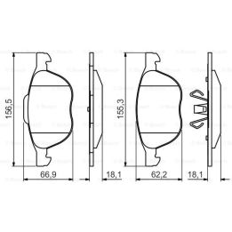 Ön Disk Fren Balatası Ford Focus Kuga Volvo V40 Mazda 3 İçin (2003-) - Bosch 0986495215