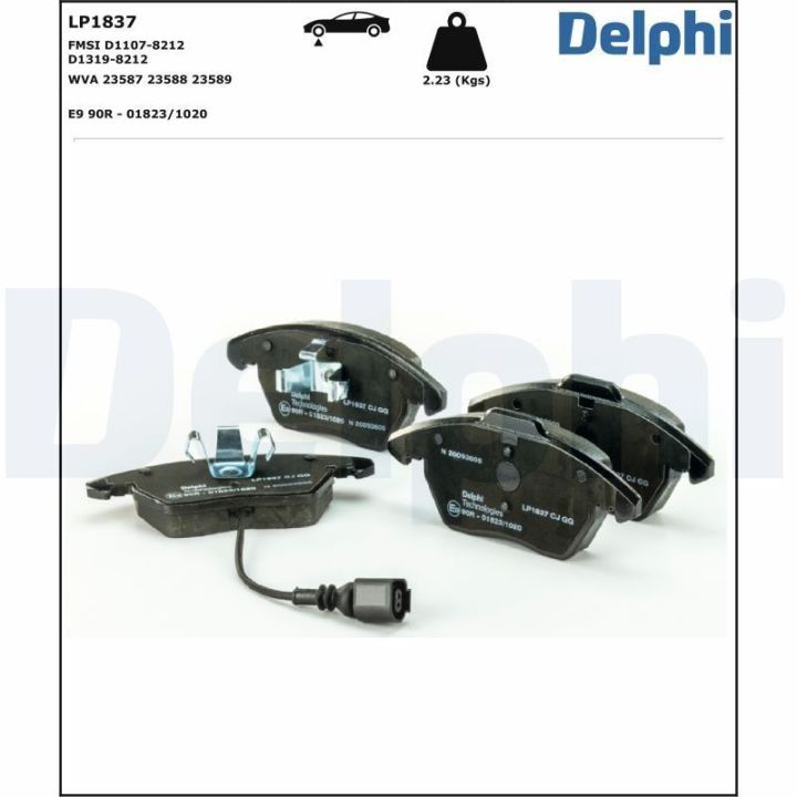 Ön Fren Balatası 155mm VW Passat Touran Caddy III Golf VI Skoda Audi (2010-) - Delphi LP1837