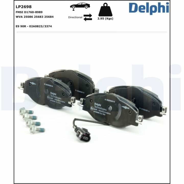 Ön Fren Balatası 160mm Volkswagen Tiguan Golf VI-VII Skoda Octavia III Kodiaq (2006-) - Delphi LP2698