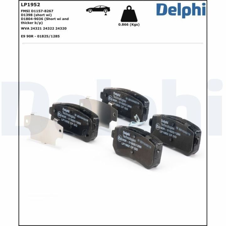 Arka Fren Balatası (93mm) Hyundai Accent III i30 ix20 ix35 Kia Ceed (2005-) - Delphi LP1952