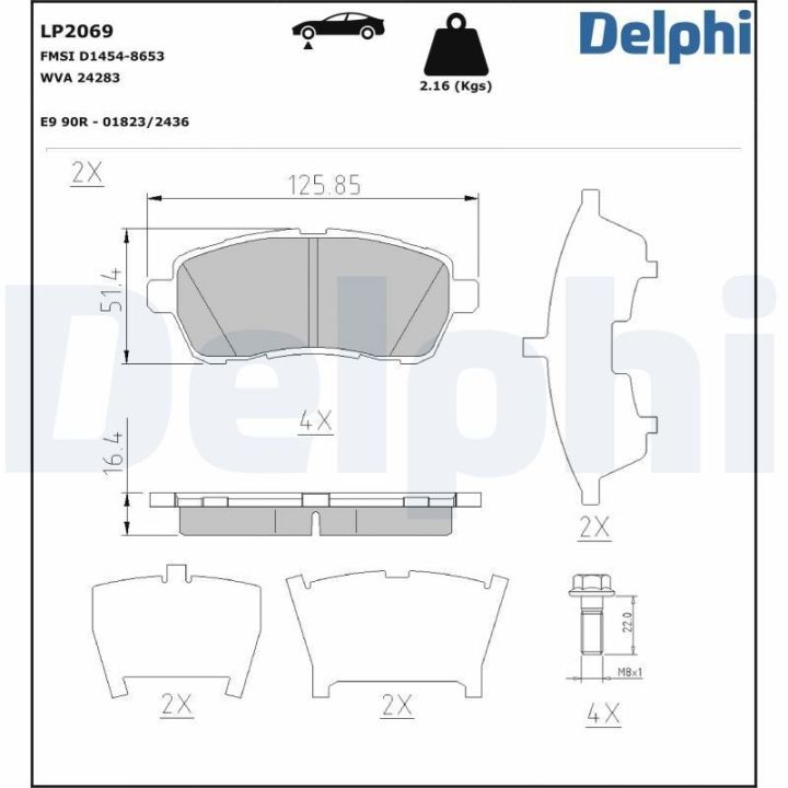 Ön Fren Balatası Ford Fiesta Suzuki Swift 4 İçin (2008-) - DELPHİ LP2069