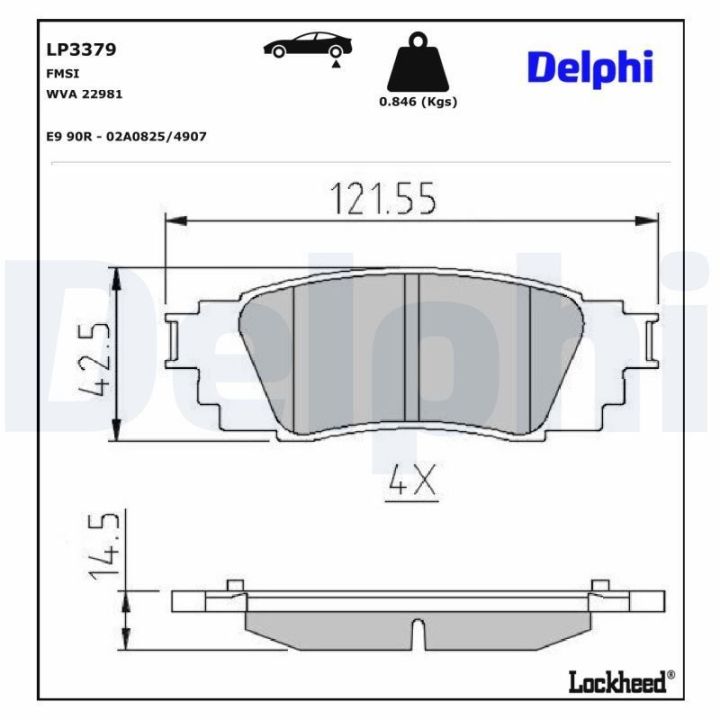 Arka Fren Balatası Toyota C-Hr İçin (2016-) - Delphi LP3379