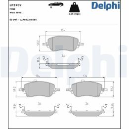 Ön Fren Balatası Fiat Egea 1.0 1.3 1.4 1.6 Multijet 500E Çift Tırnaklı (2021-) - DELPHİ LP3709