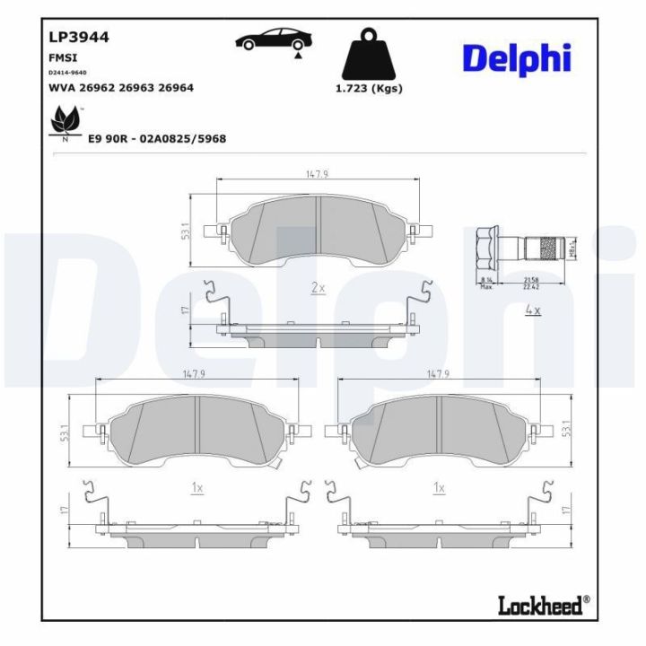 Arka Fren Balatası Ford Ranger VW Amarok İçin (2022-) - DELPHİ LP3944