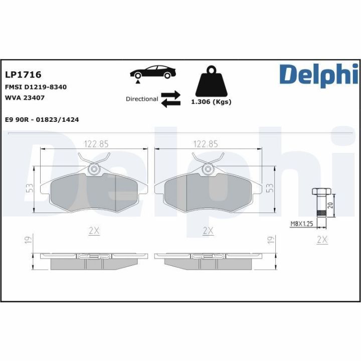 Ön Fren Balatası Citroen C2 C3 İçin - DELPHİ LP1716
