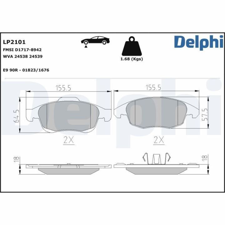 Ön Fren Balatası Citroen C4 Berlingo Peugeot 5008 Partner İçin (2006-) - Delphi LP2101