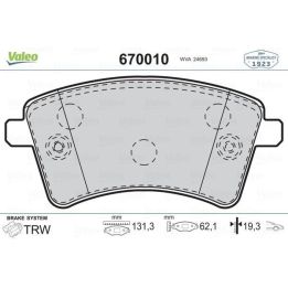 Ön Disk Fren Balatası Renault Kangoo 1.5 DCI İçin (2008-) - VALEO 670010