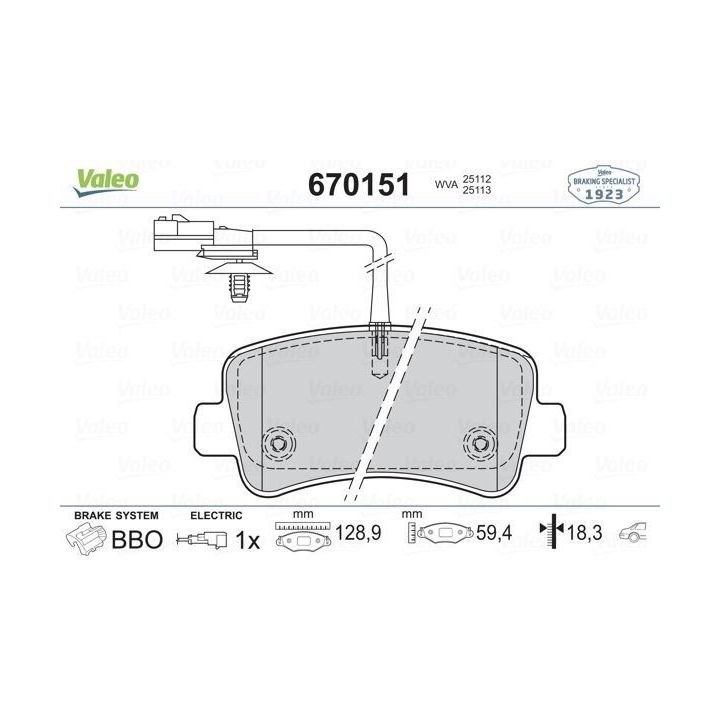 Arka Disk Fren Balatası Tek Teker Renault Master Opel Movano (2010-) - Valeo 670151