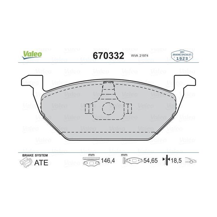 Ön Disk Fren Balatası Audi A1 1ZG PR Numarası İçin (2010-) - Valeo 670332