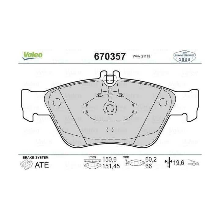 Mercedes C E SLK Serisi Ön Disk Fren Balatası (1999-2003) - Valeo 670357