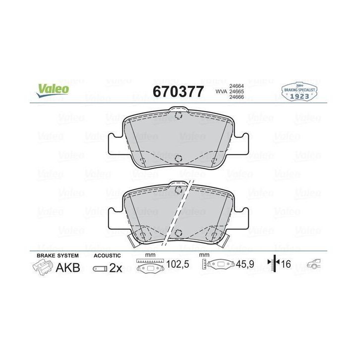 Toyota Corolla Auris Arka Disk Fren Balatası (2003-2007) - Valeo 670377