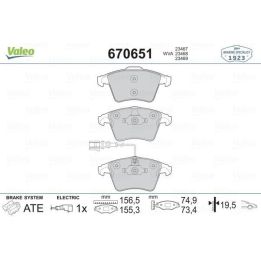 Ön Fişli Disk Balatası 16 Jant VW Transporter T5 İçin (2003-) - VALEO 670651