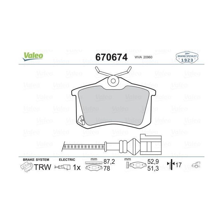 Arka Fişli Disk Balatası Seat Ibiza IV İçin (2002-) - VALEO 670674