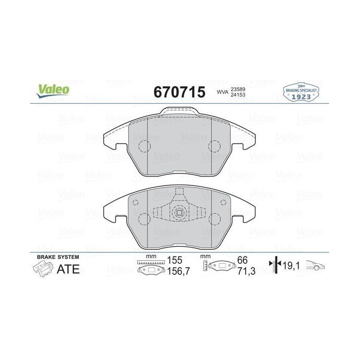 Citroen C4 Ve C4 Coupe İçin Ön Disk Balatası (2004-) - VALEO 670715