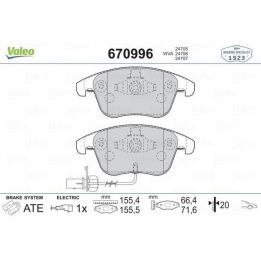 Ön Fişli Disk Balatası Audi A4 A5 1.8 2.0 Motorlar İçin (2007-) - VALEO 670996