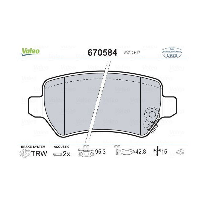 Arka Disk Fren Balatası Opel Astra Meriva Zafira Combo Kia Ceed Venga - VALEO 670584
