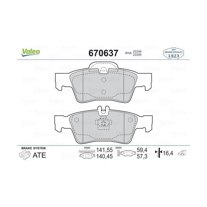 Arka Disk Fren Balatası Mercedes E-Serisi CLS C218 W211 W212 W220 W221 X218 - VALEO 670637