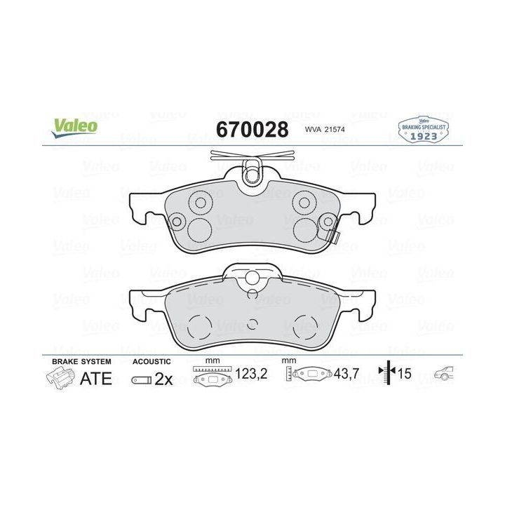 Arka Disk Fren Balatası Toyota Vios ve Yaris İçin (2005-) - VALEO 670028