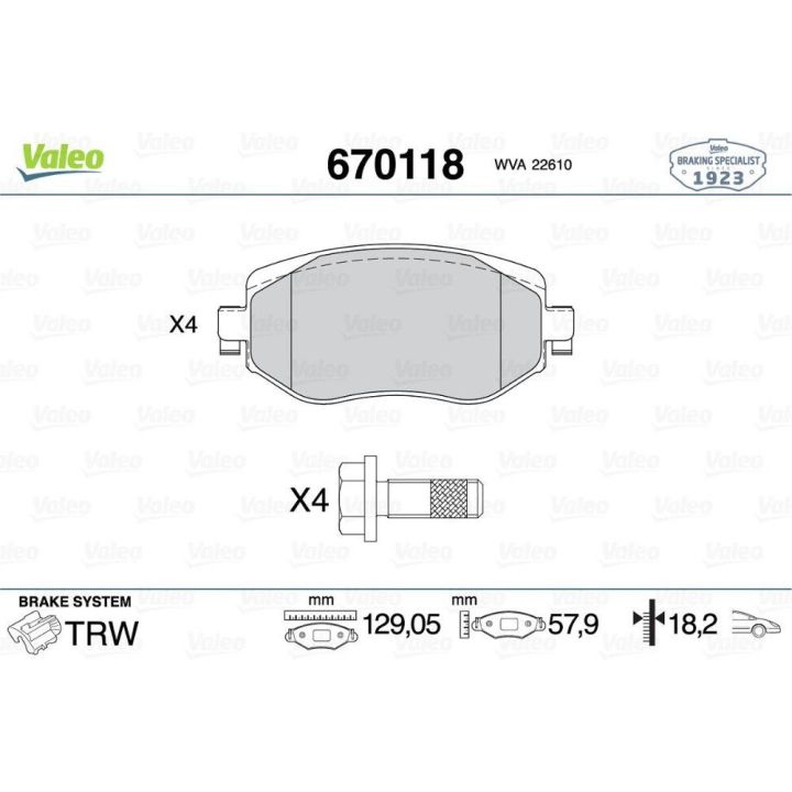 Ön Disk Fren Balatası Renault Megane IV İçin - VALEO 670118