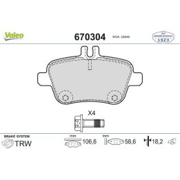 Arka Fren Balatası Mercedes W117 W156 W176 W222 W246 Serisi İçin - VALEO 670304