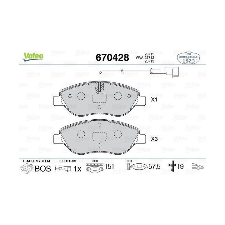 Ön Disk Fren Balatası Alfa Romeo Mi.To İçin (2015-) - VALEO 670428