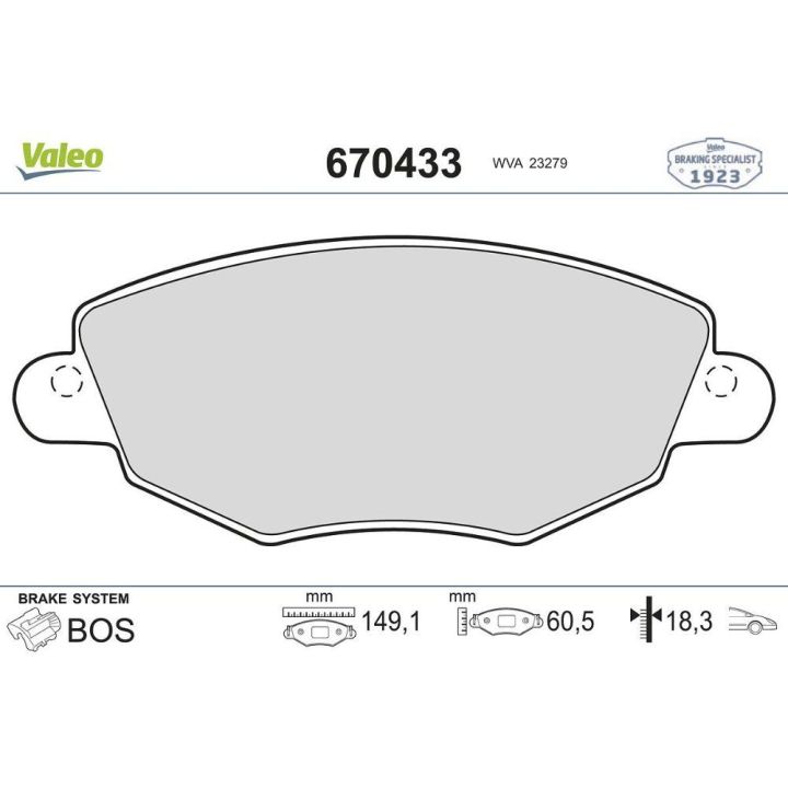 Ön Disk Fren Balatası Ford Mondeo Mondeo Estate/Wagon Jaguar X-Type İçin (2000-2007) - VALEO 670433