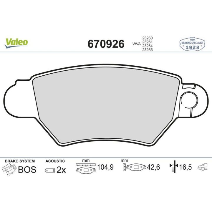 Arka Disk Fren Balatası Chevrolet Astra Corsa Opel Astra İçin (1994-2003) - VALEO 670926